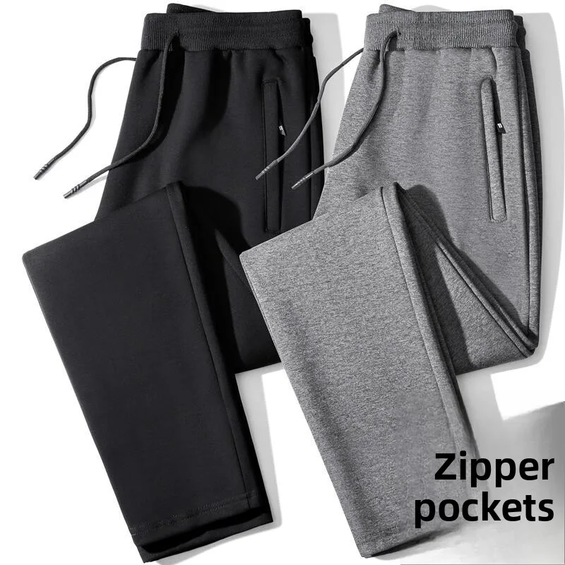 

Мужские спортивные брюки, весенне-осенние модные прямые повседневные спортивные штаны, большие размеры, свободные брюки с манжетами на молнии, молодежные брюки для активного отдыха
