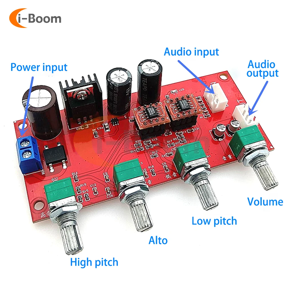 AD828 HiFi Audio Amplifier Board Preamplifier Volume Control Treble Midrange Bass Adjustment Power Amplifier NE5532 Upgrade