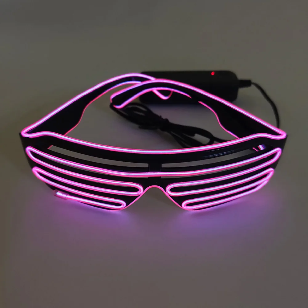 

led glow-in-the-dark glasses Fluorescent glasses Green fluorescent Match Man dance show props Halloween party luminous glasses