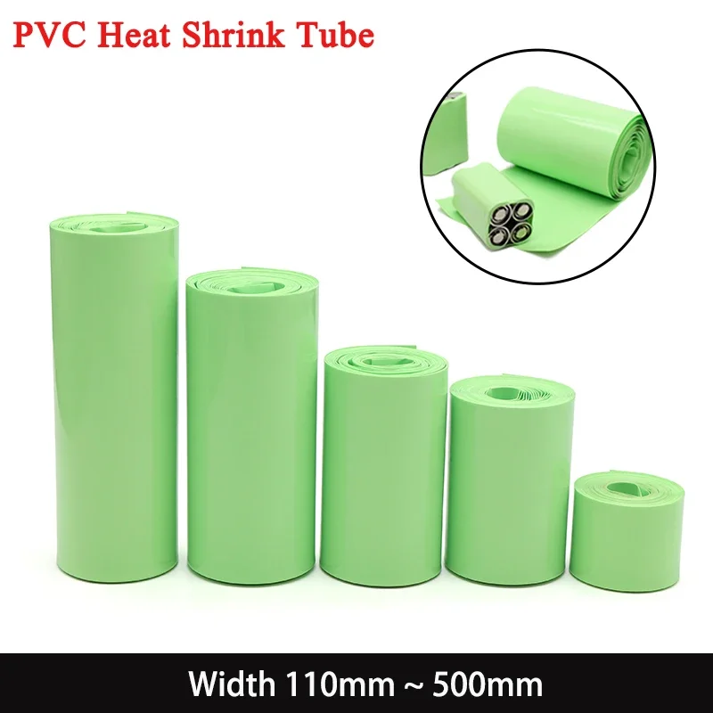 

110mm ~ 500mm 18650 Lipo Battery Pack PVC Heat Shrink Tube Insulated Protection Film Wrap lithium Case Cable Sleeve Fruit Green