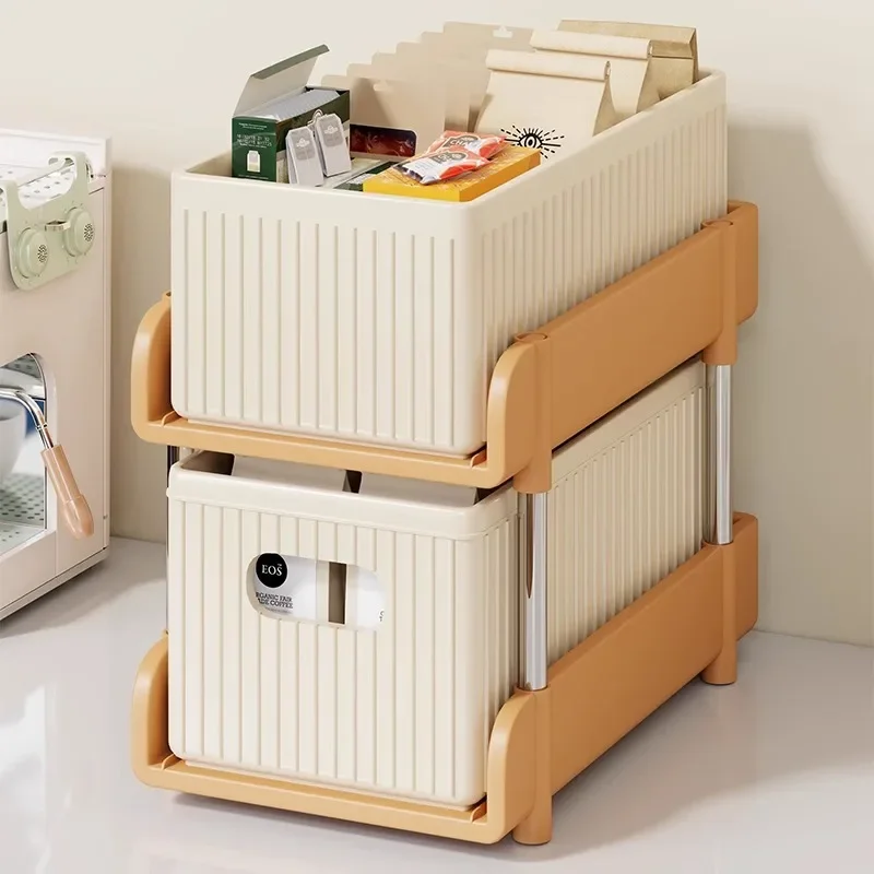 Desktop rack, living room countertop snack storage rack, household drawer type multi-layer kitchen dining table storage box