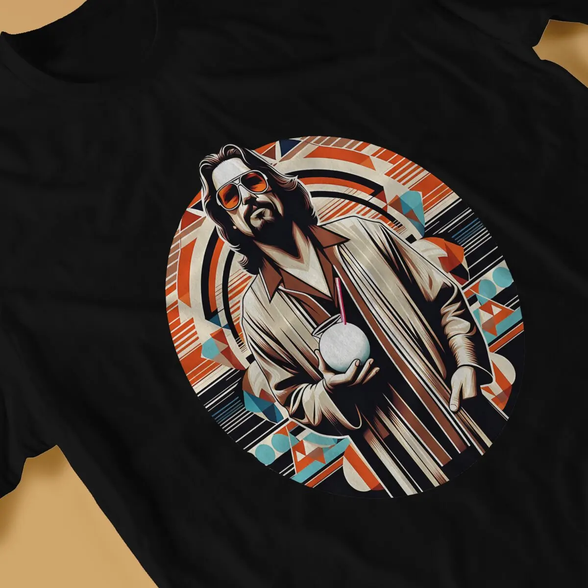 The Big Lebowski Movie The Dude Abides Essential Tshirt Graphic Men Vintage Grunge Summer Polyester Clothing Harajuku T Shirt