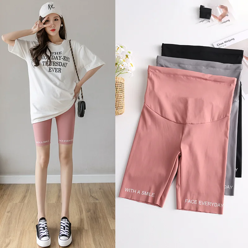 Summer Thin Cool Maternity Half Short Legging High Waist Belly Underpants Clothes for Pregnant Women Pregnancy Hot Shorts