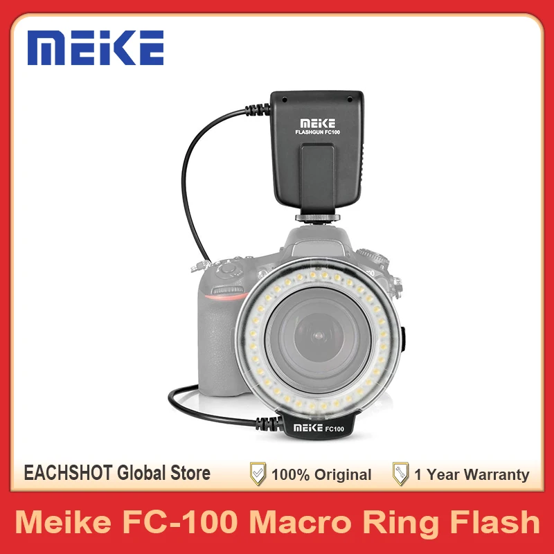 Meike FC-100 FC100 Manual LED Macro Ring Flash Light Speedlight para Canon Nikon Olympus Panasonic Pentax Digital DSLR Camera