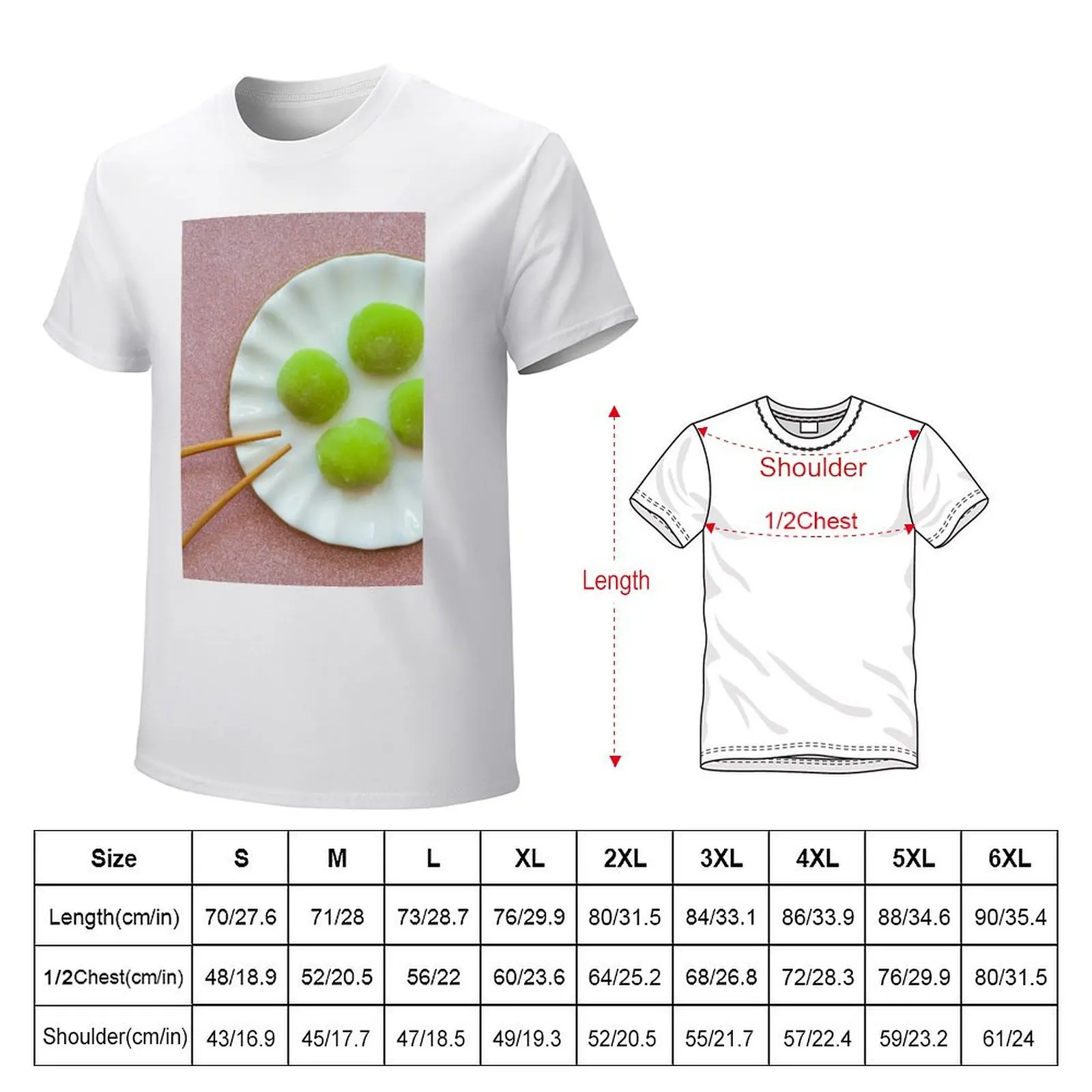 Traditional Japanese dessert mochi. T-Shirt plus size tops blanks anime clothes T-shirt men