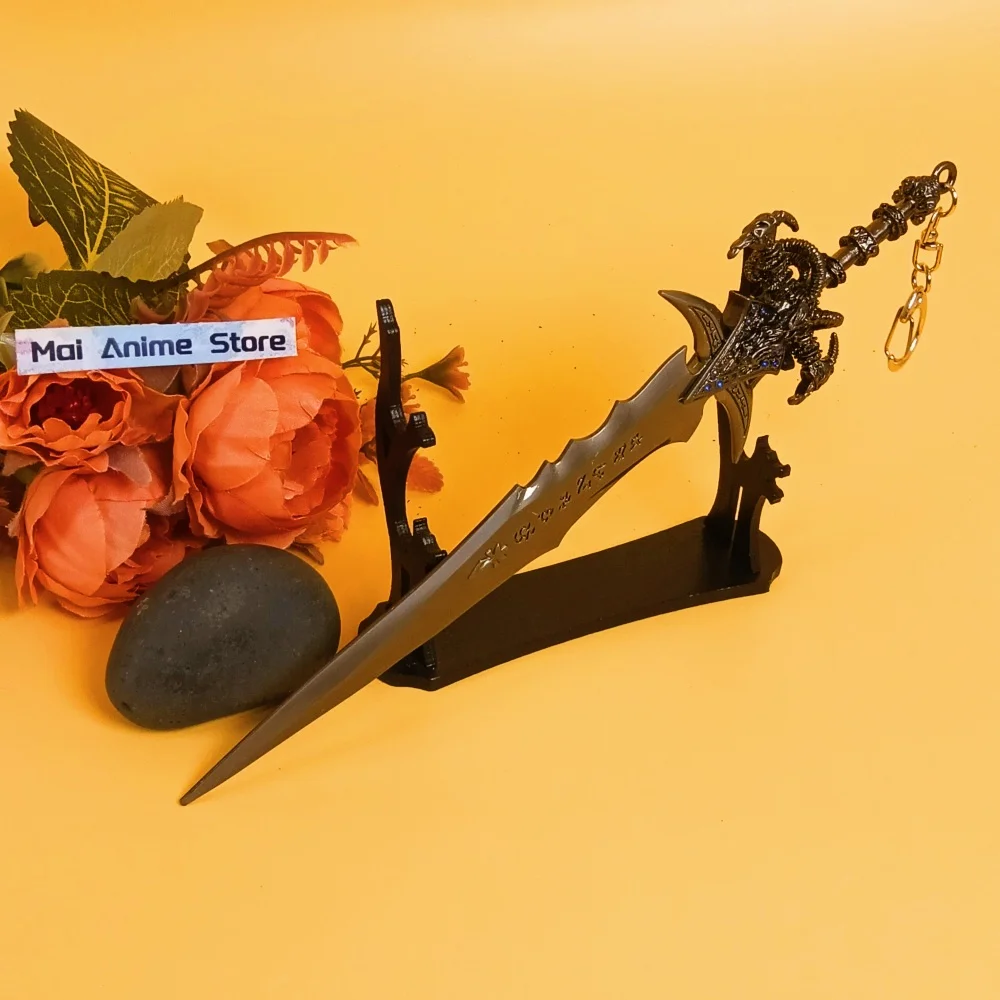 Épée en métal de 8.6 pouces, jeu Katana World of Warcraft, Anime Warglaive Azzinoth, accessoire de Cosplay, couteau, Mini épée Katana, jouet non tranchant, cadeau