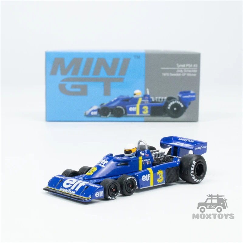 Mini GT Diecast modelo carro, Jody checkter, Patrick Depailler, GP sueco, Tyrrell P34, #3, 1:64, 1976