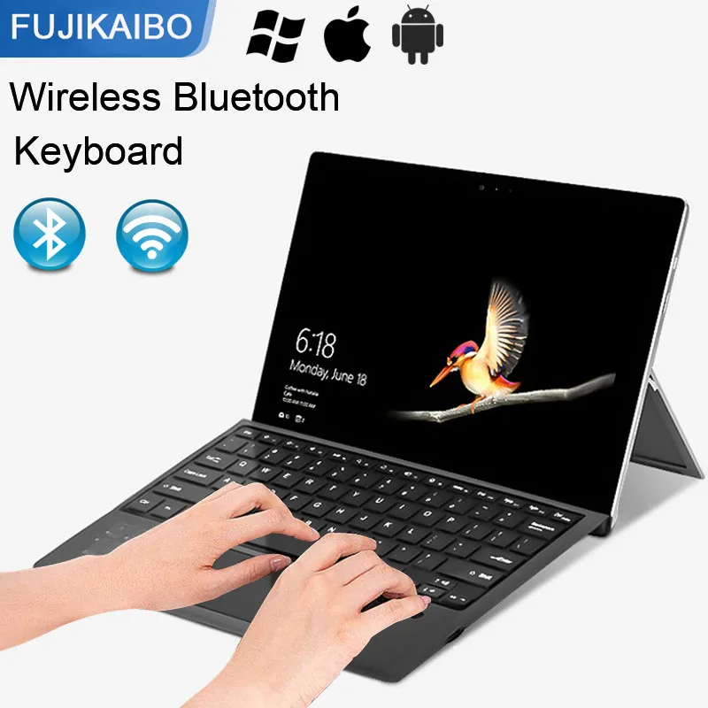 Magnetic Bluetooth Keyboard For Surface Pro 3 4 5 6 Go1 2 3 Trackpad Wireless Keyboard Ultra-thin and portable For Travel Office