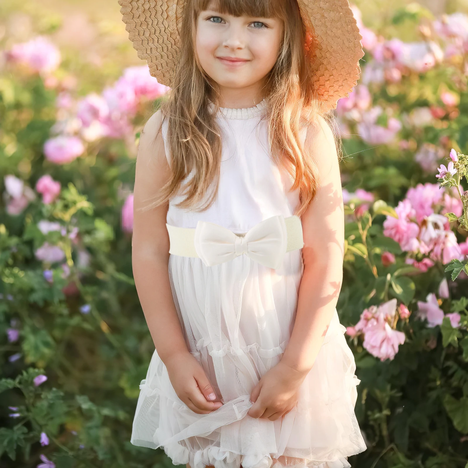 2 قطعة أحزمة الخصر المرنة واسعة Bowknot ل قابل للتعديل تمتد حزام فستان مشد القوس عقدة وشاح حزام 75 سنتيمتر #3