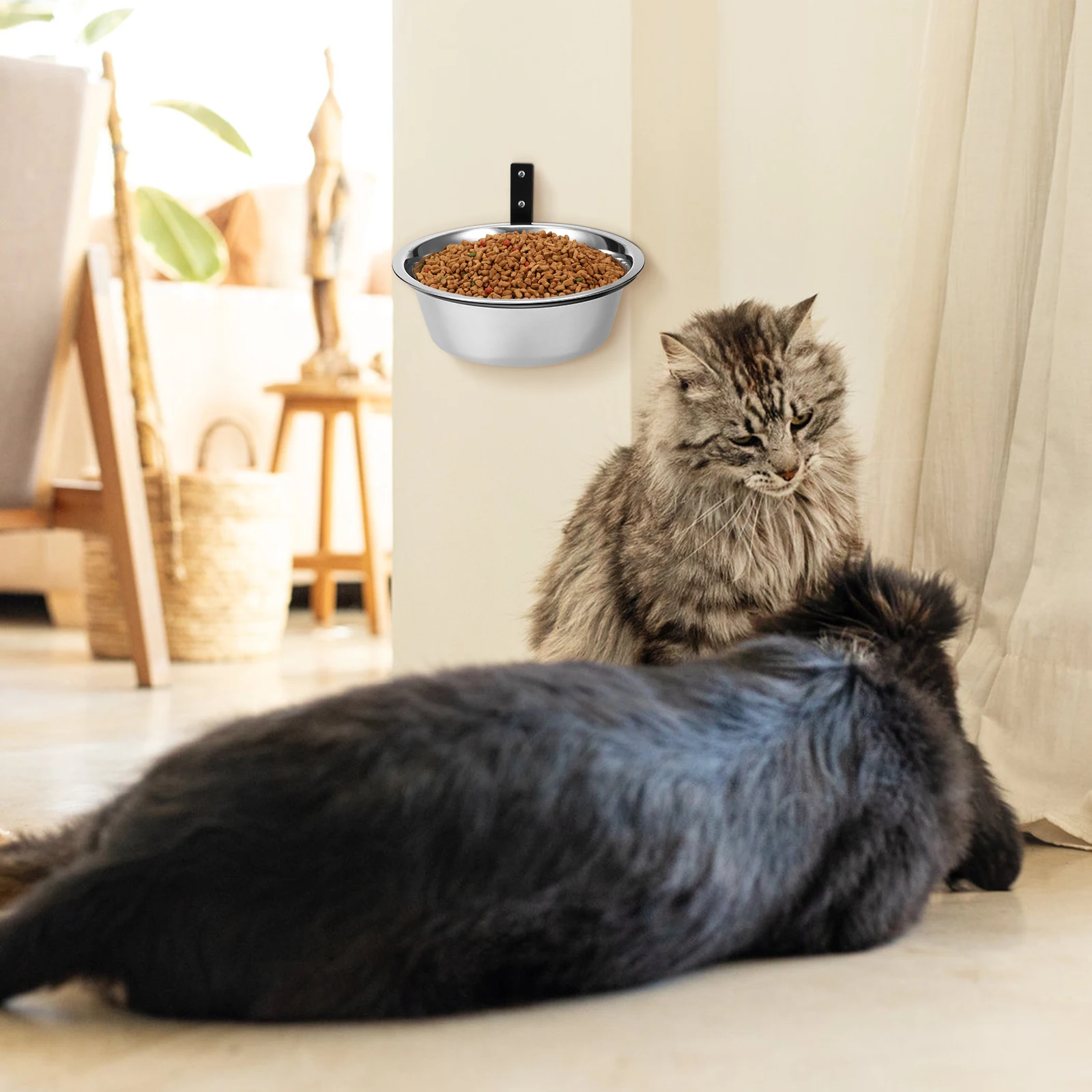 

1Set Raised Dog Bowl Elevated Stainless Steel Pet Food Water Bowl Durable Bite Resistant Easy Clean for Medium Large Dogs