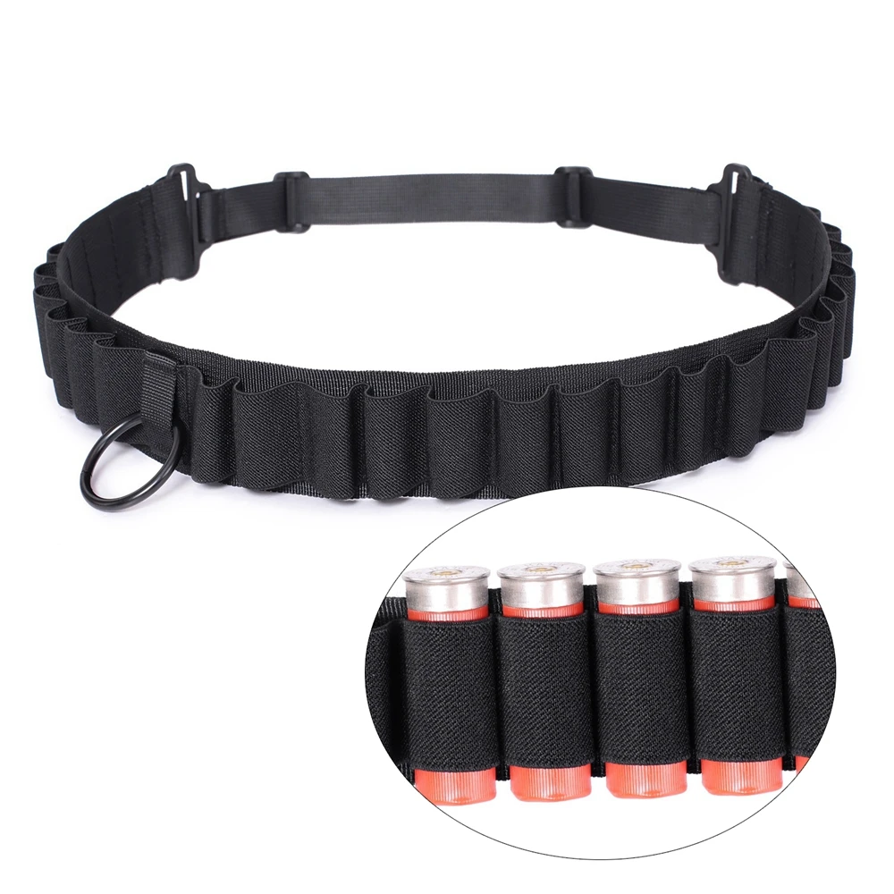 Tactical 12G Bullet Bandolier Hunting Storage Belt CS Field Outdoor Shell Holder Pouch, Holds 25 Shells