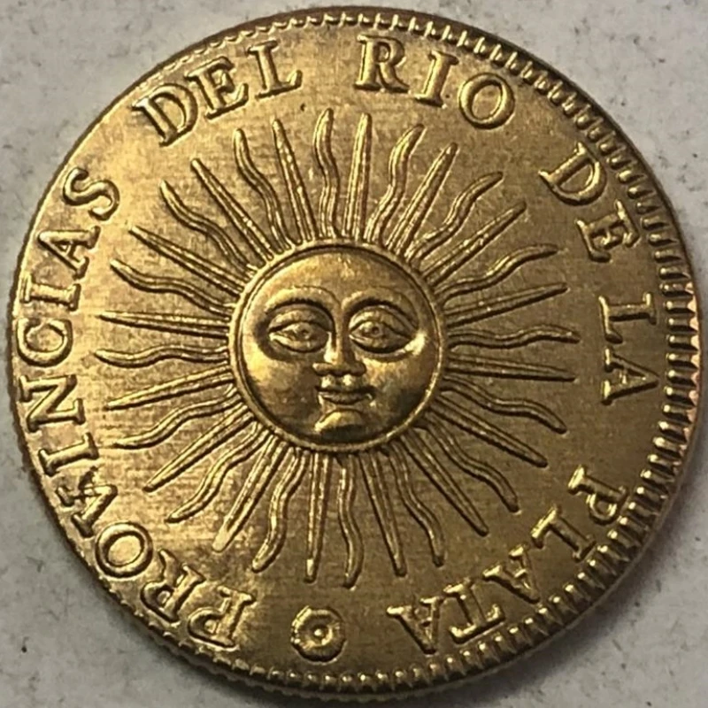 1826 La Rioja 2 Escudos Provincias del Rio de la Plata Gold Copy Coin