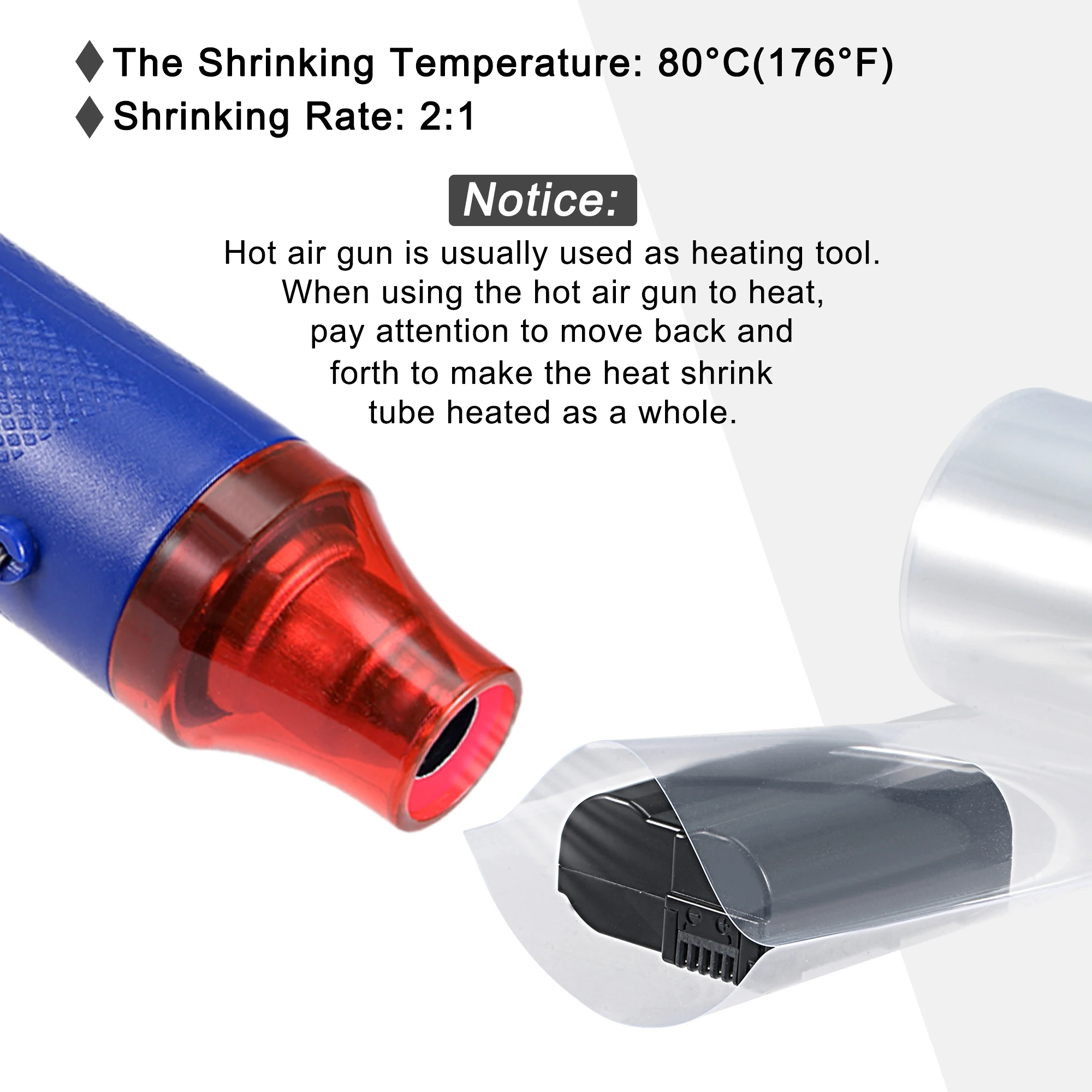 2.5Meters Battery Wrap PVC Heat Shrink Tube 80mm-230mm Flat Width Cable Sleeve Insulated Protection Film Wrap for Battery Pack
