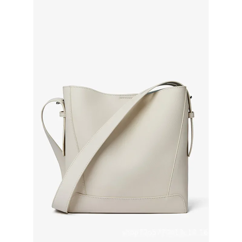 Bolso cruzado de piel auténtica para mujer, bolsa de hombro exquisita de gran capacidad, versátil, tendencia de moda, novedad de 2024