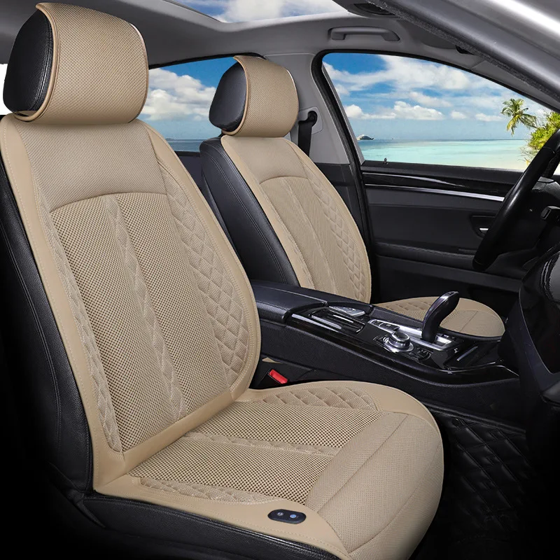 

Summer 16 Fan Car Ventilated Seat Cushion Cooling Pad Auto Start Stop Breathable Backrest for Truck Sedan