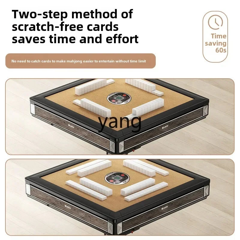 LMM automatic mahjong table household heating folding table dual-purpose no-scratch bass