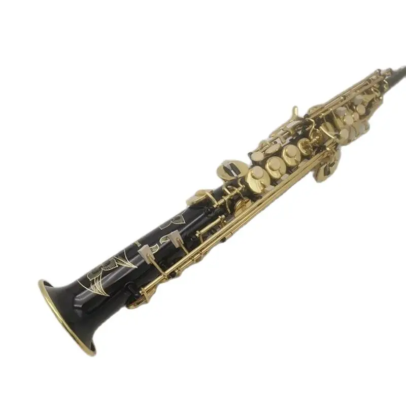 

Soprano Saxophone S-901 bB-Flat Straight Gold Lacquered Body musical instrument professional with Case Accessories