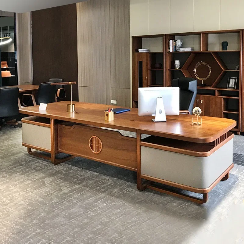 #Wooden Brown Office Desks Storage Simple Strong Luxury Cheap Office Desks Modern Corner Large Escrivaninha Work Station Table