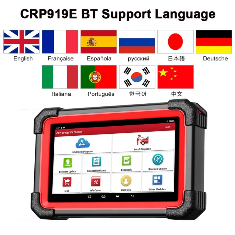 LAUNCH CRP919E BT Scan OBD2 Tool Upgraded of 919E 31 Reset Service 2 Years Free Update