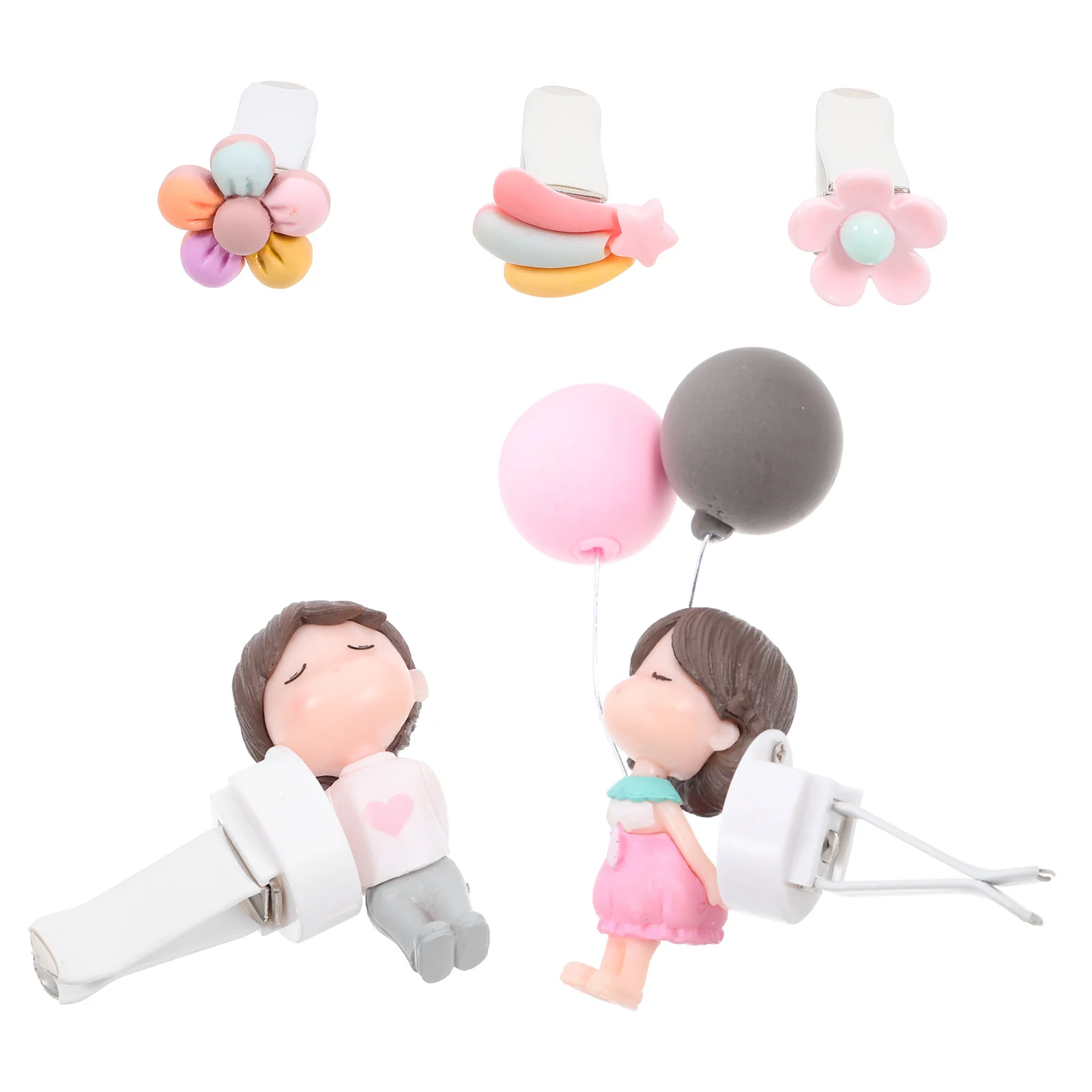 

5pcs Couple Clips Cute Aroma Clip For Outlet Clips Interior Decoration Creative Auto Decor Aroma Vent Clip