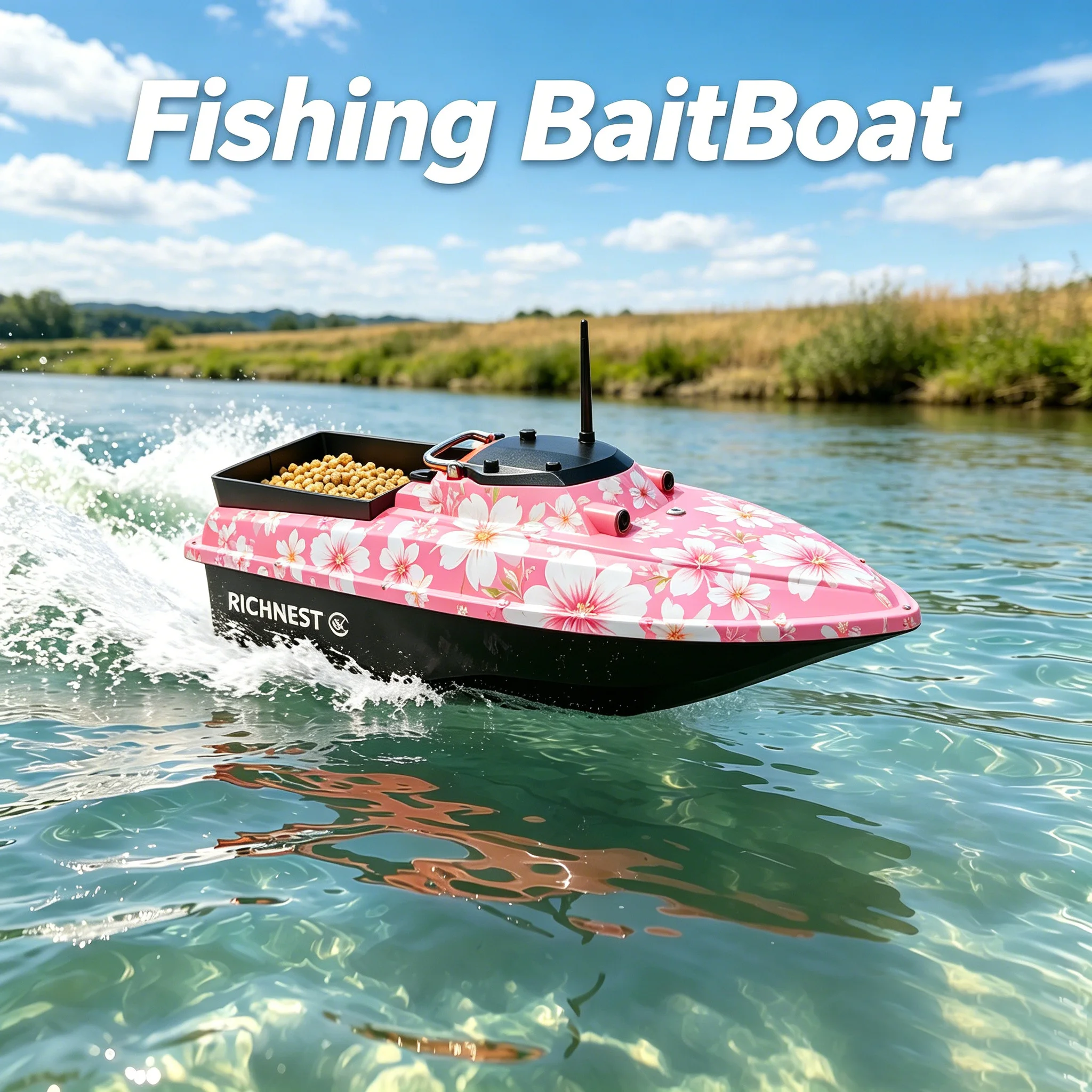 STLF Smart GPS Bait Boat 500m Remote Control 30 GPS Points Auto Cruise Low Battery Return Outdoor Fishing