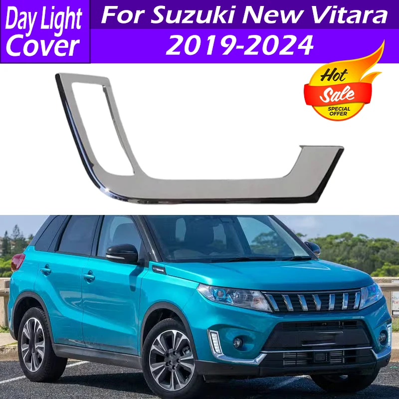 For Suzuki New Vitara 2019-2024 Car Fog Light Chrome Bezel Cover Daytime Running Light Bezel 71751-86R00-0PG 71752-86R00-0PG