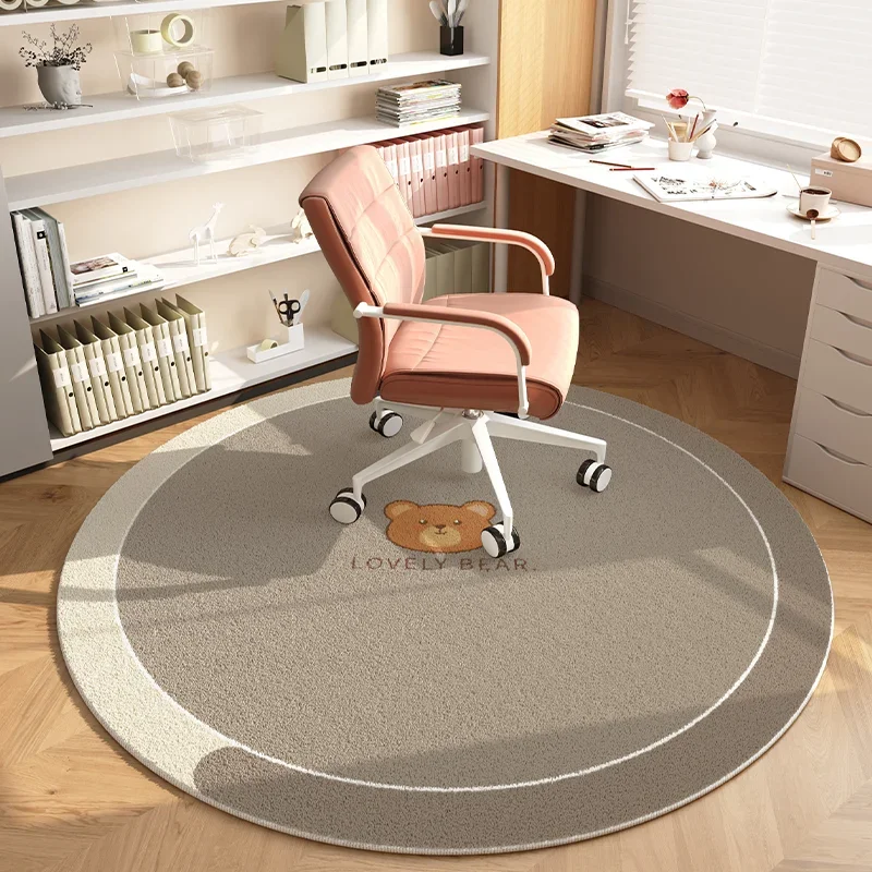 Circular Rug for Computer Chair – Kids' Reading Area, Bedroom & Study Room Swivel Chair Mat, Under-Table Floor Protector
