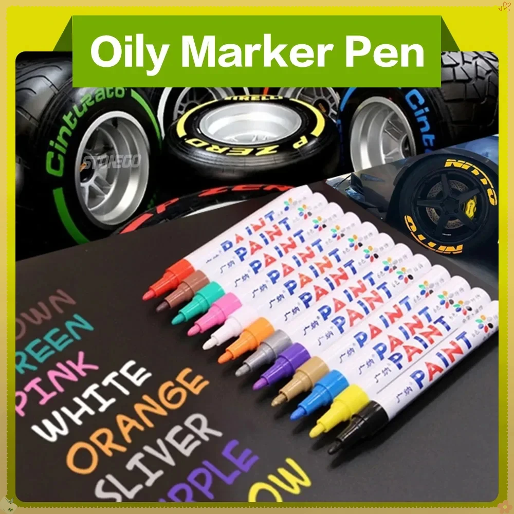 STONEGO Paint Marker Pens for Car Tyre, Waterproof Permanent Tire Tread Paint Markers, Multi-Surface Oil Based Graffiti Pens