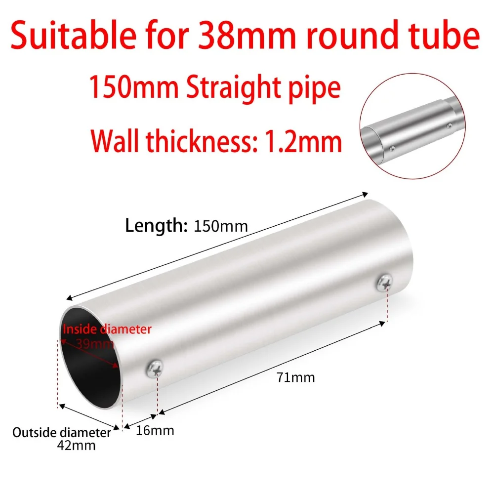 Stainless Steel Straight Pipe Connector 38/50mm Round Pipe Connector 2 Way Pipe Fitting Clothesline Shelf joints Tube Connector
