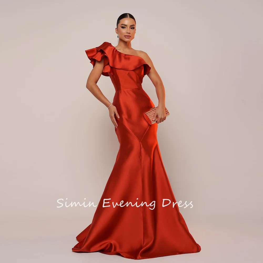 

Simin فستانسهرة Luxury Party Dress One Shoulder Fashion Ruched Mermaid elegant Formal Saudi evening gala dress for women 2024