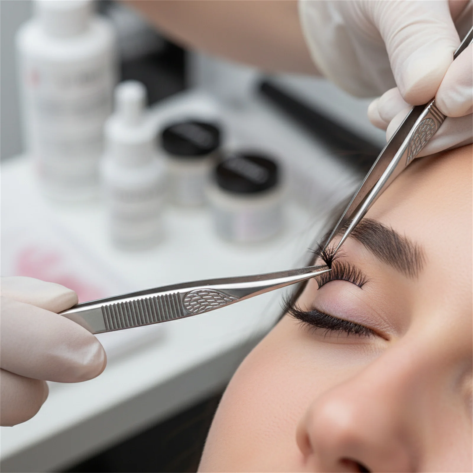 Pinzette per extension ciglia ad alta precisione Strumenti professionali per pinzette per ciglia in acciaio inossidabile per trucco da salone fai-da-te per ciglia