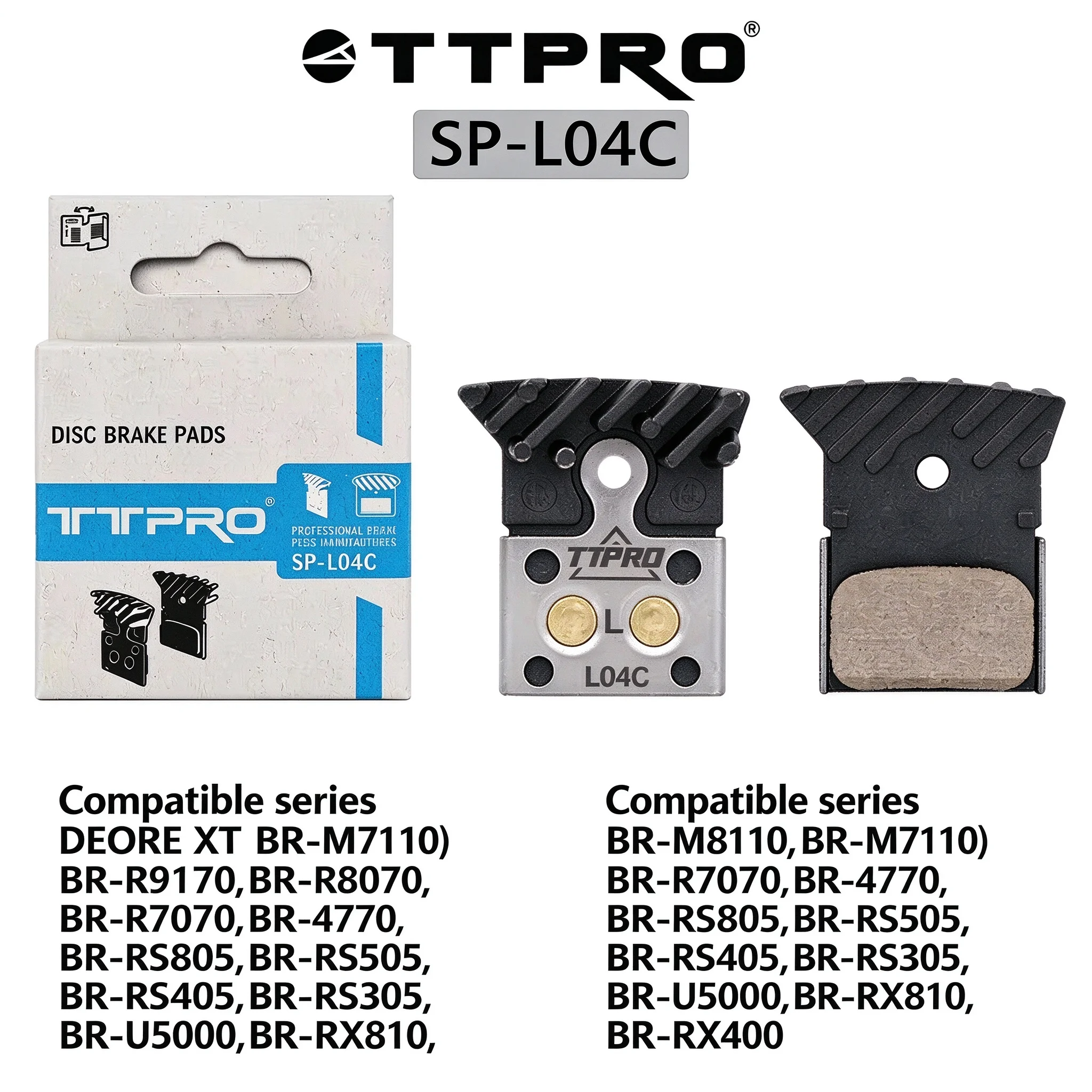 TTPRO SP-L04C Disc Brake Pads Bicycle Hydraulic Road MTB For Shimano XT SLX Dura-Ace Ultegra 105 M8100 M7100 R8070 R7000