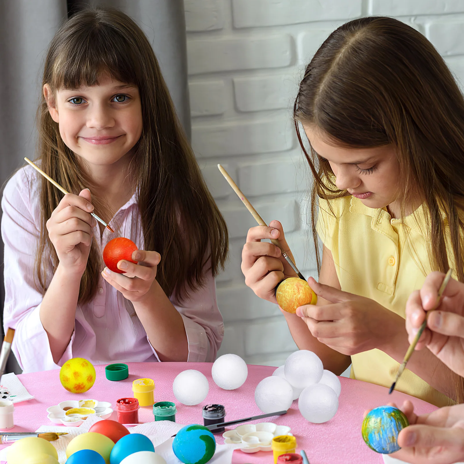 100 قطعة 4 سنتيمتر كرات البوليسترين الصلبة المجالات المستديرة DIY بها بنفسك الزينة كرات البوليسترين كرة الحرفية