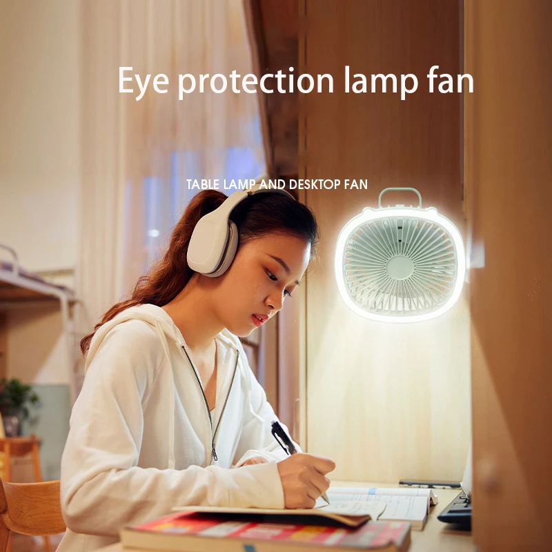 Sommer Desktop Wandbehang Mini-Lüfter wiederauf ladbare faltbare elektrische Lüfter USB-Aroma therapie kleinen Lüfter Großhandel mit Nachtlicht