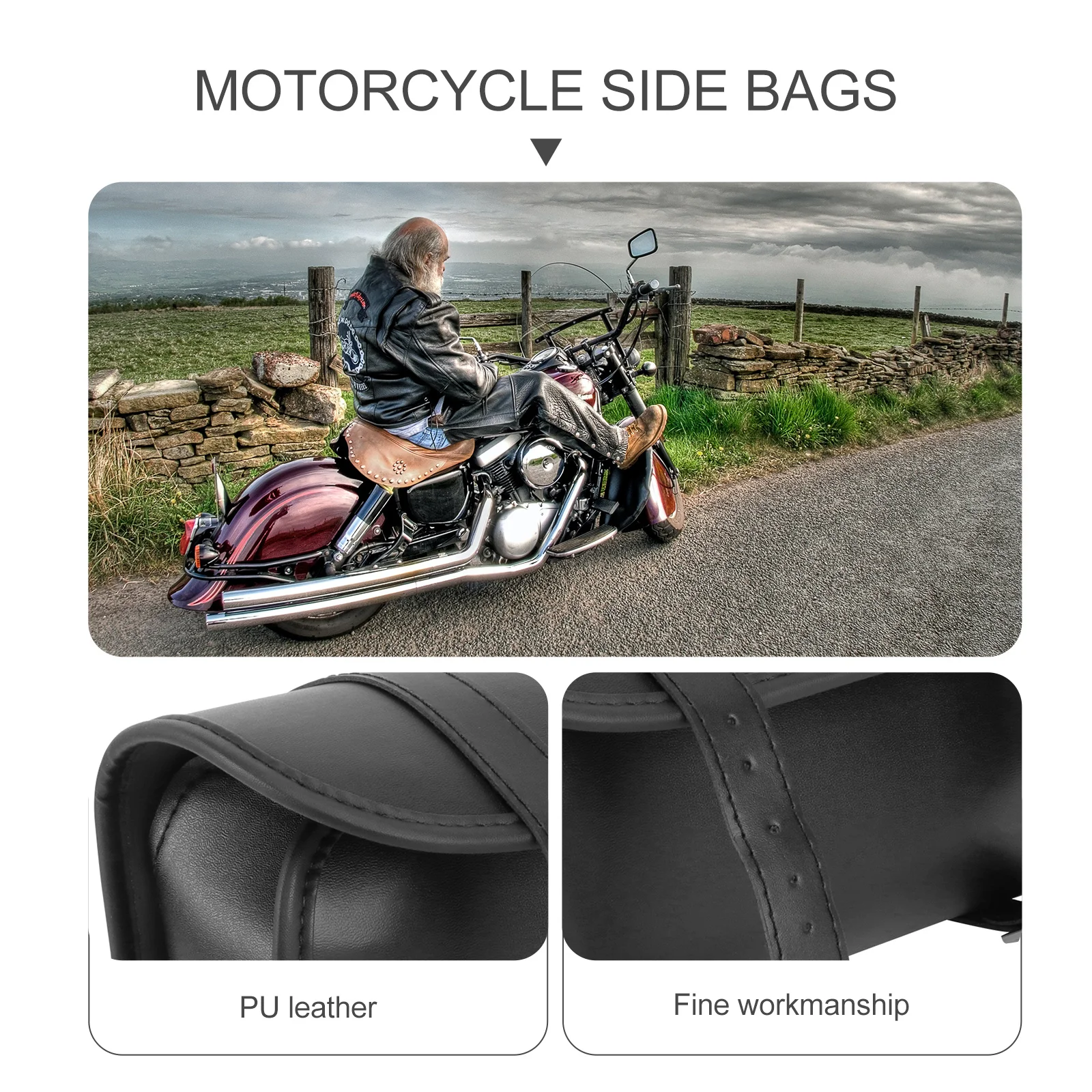 

Мотоциклетная сумка-седельная сумка черная с регулируемым ремнем, подвесная сумка для мотоцикла, сумка для хранения для телефона, ключей, мелочи