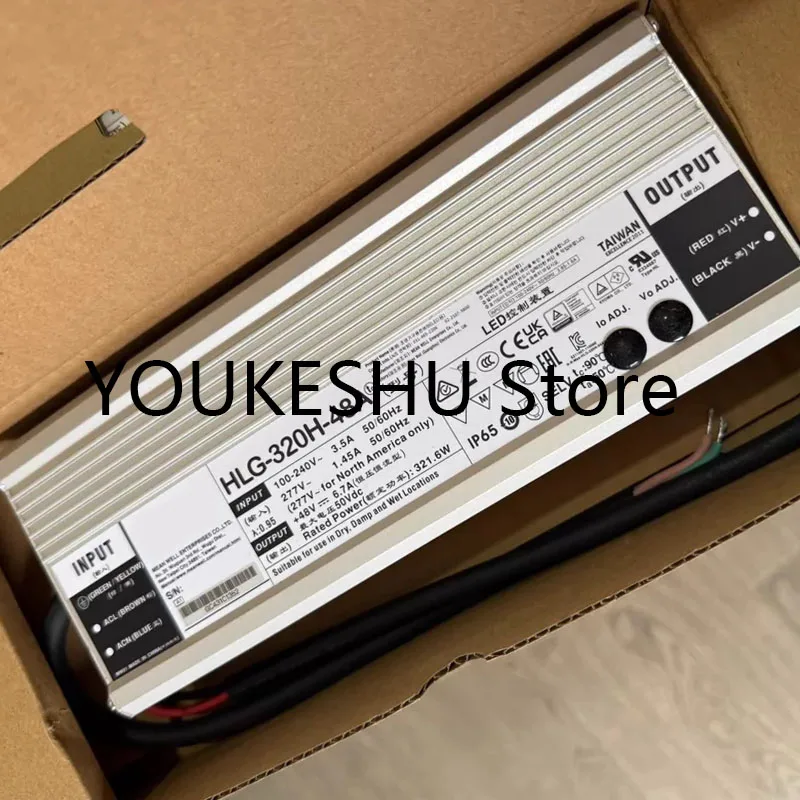 New HLG-320H-48A LED driver power supply input voltage 100-240V/277V output 48V 6.7A constant voltage and current