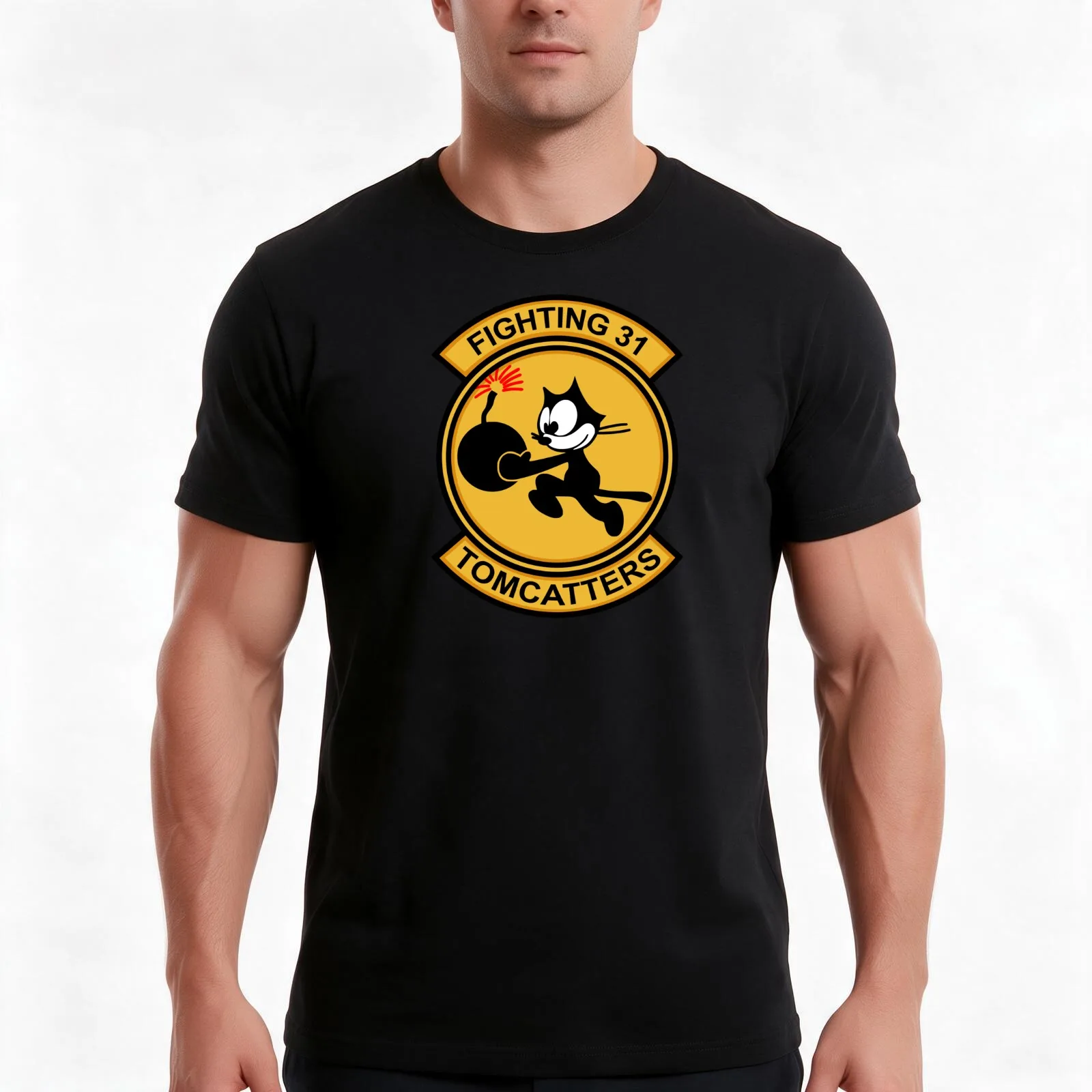 Tomcatters Fighting 31 T-Shirt Summer Casual Cotton Tee Oversized Streetwear Tops Vintage Graphic Print Unisex Men Women
