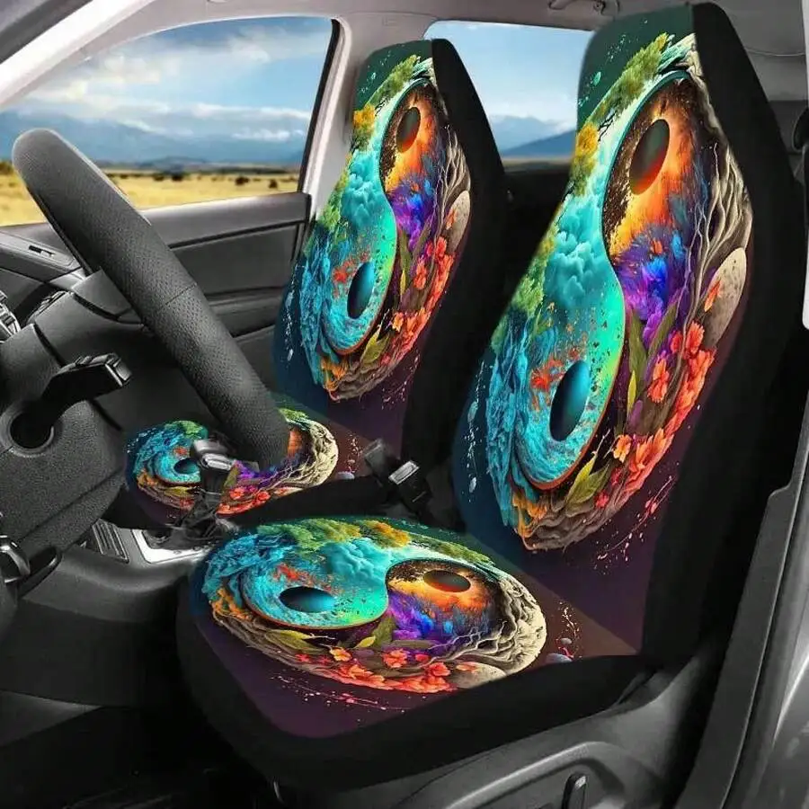 

Cosmic Planet Pattern Car Seat Covers Set For Front Seats SUV Truck Stylish Universal Fit