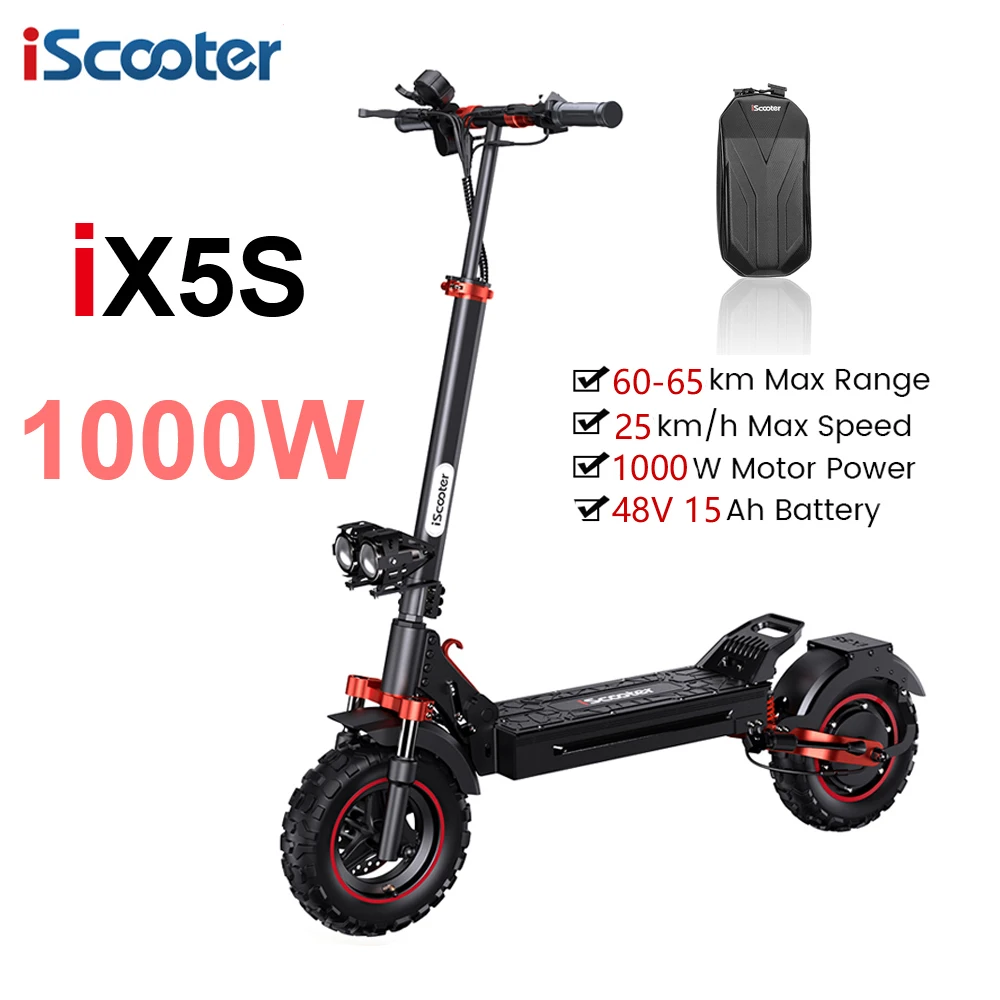 iScooter iX5S Electric Scooter Electric Kick Scooter 1000W 48V 15Ah 25km/h Speed Range 60-65km Powerful 11Inch Tire Foldable