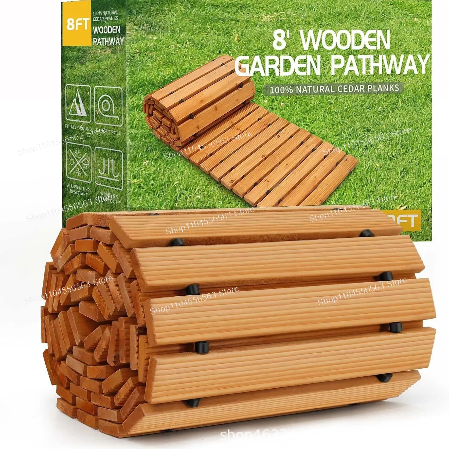 Solid Wood Garden Path Flooring | Wedding Party Aisle Walkway | Terrace & Patio Pathway Decoration