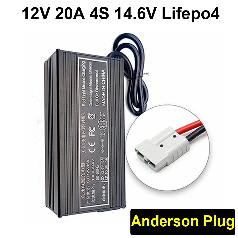 12V 20A Slimme Batterij Oplader voor Lifepo4 Lithium 4S 14.6V Snelle Oplader Voor ijzer Lithiumfosfaat batterij Opladen Pack
