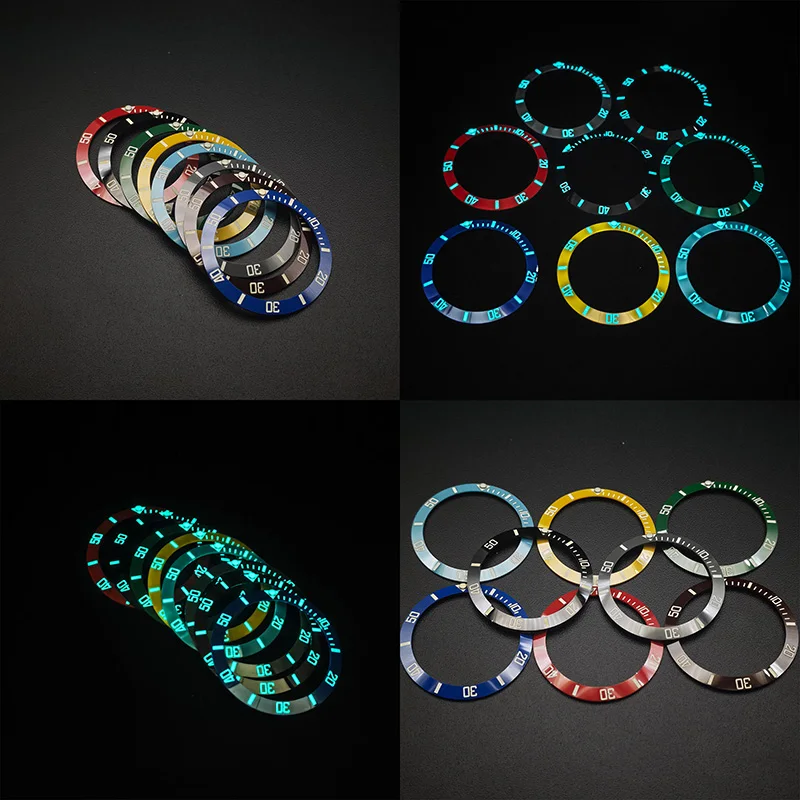 

Ceramic Bezel Insert 38MM×30.5MM C3 Blue Luminous Inclined Insert Ring Fit SKX007 SKX009 Watch Case Accessories For Diving Watch