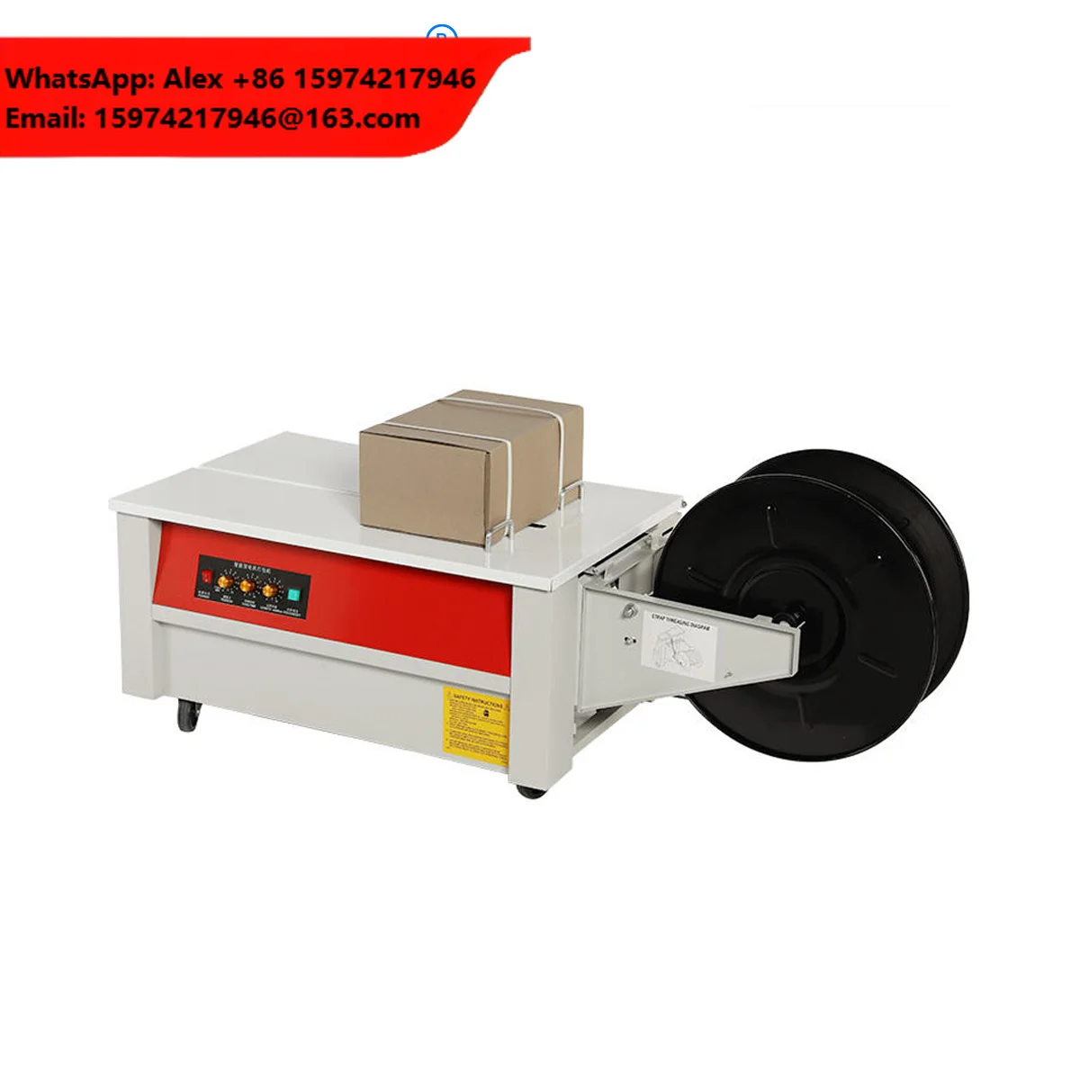KZ-900 Triple Knob Hot Fusion Carton Binder For Small E-commerce Warehouse Packing Jobs Low Table Semi-Auto PP Strapping Machine