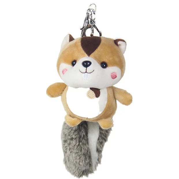 Cute Nut Big Tail Squirrel Plush Toy Pendant, Small Doll, Car Keychain, Backpack Hanger