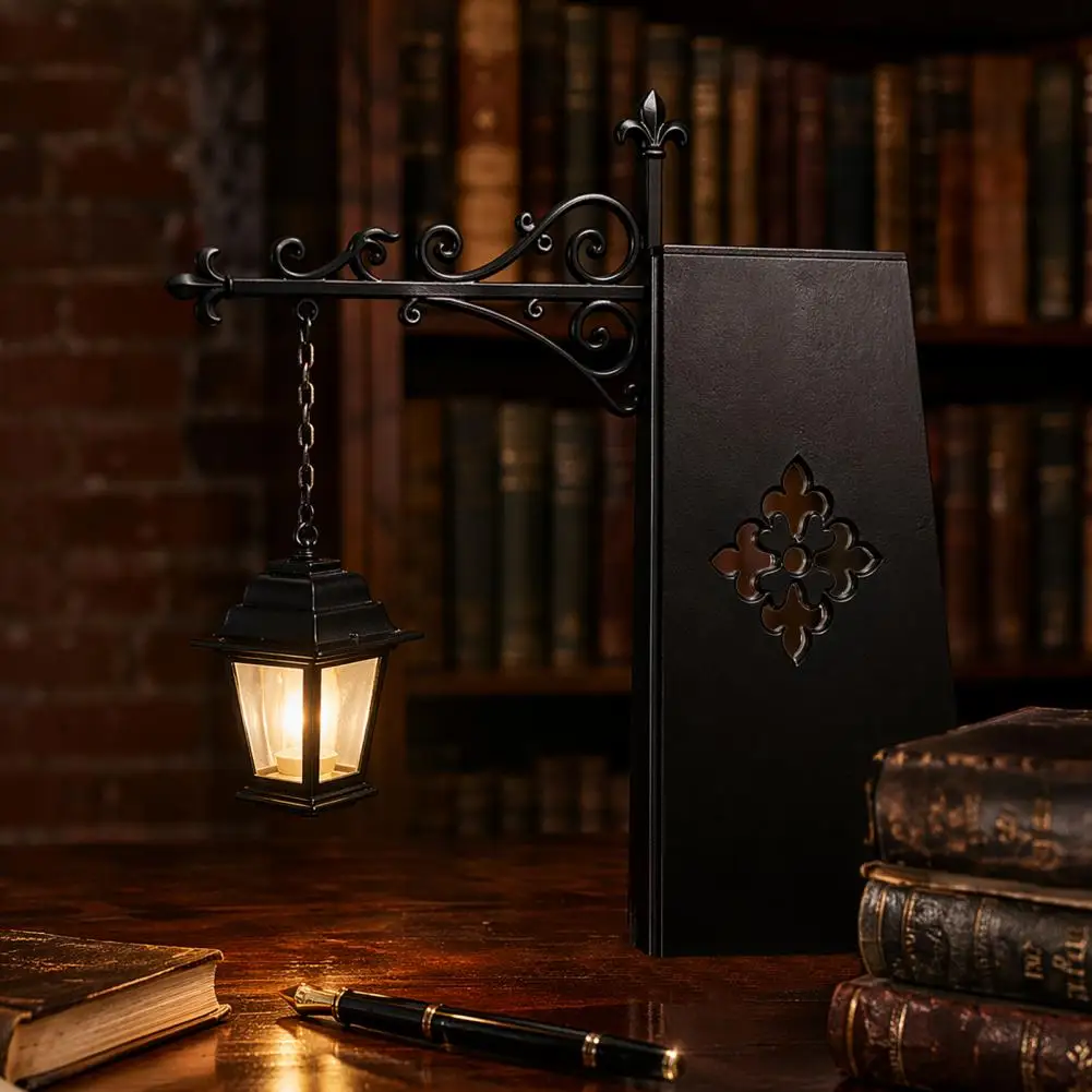 Library Lantern Light Bookshelf Lamp Library Lantern Bookshelf Light Vintage Reading Nook Led Night Lamp Decorative for Home
