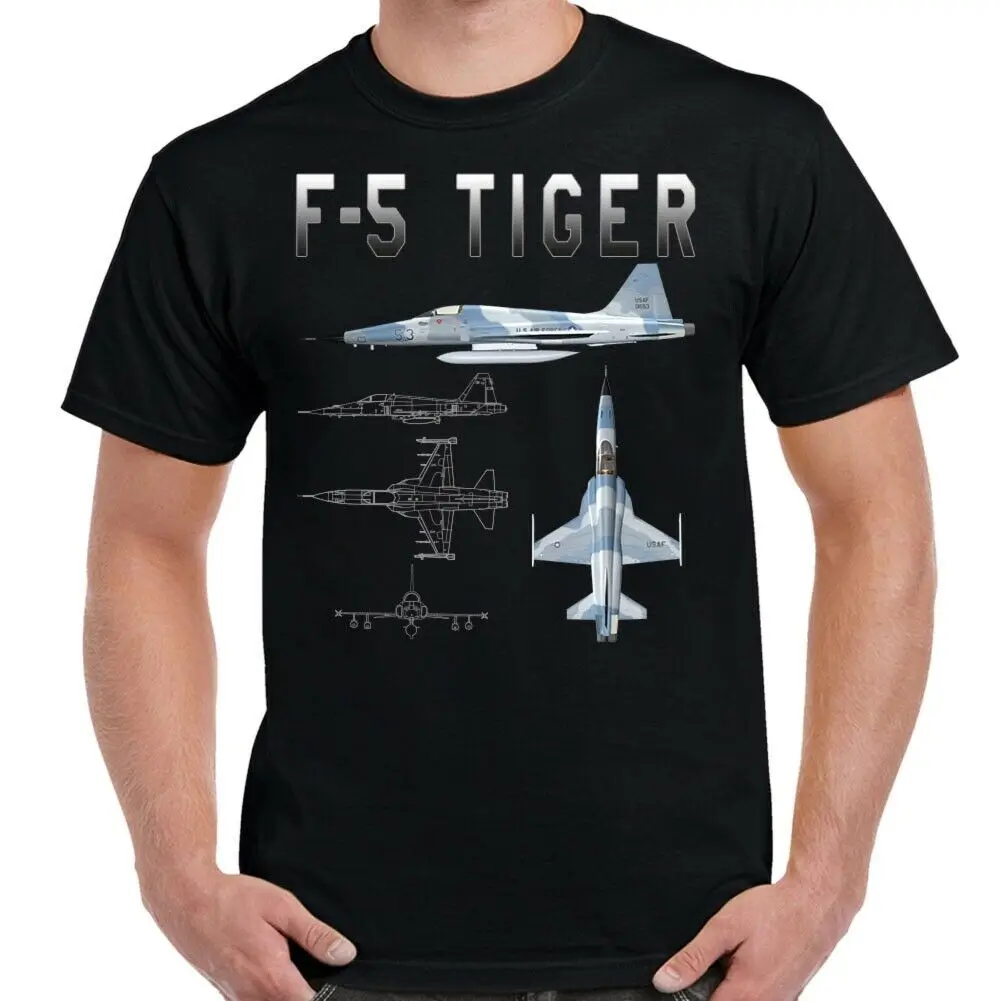 F-5 Tiger Schematic Men T-Shirt Short Sleeve Casual 100% Cotton Shirts Size S-3XL