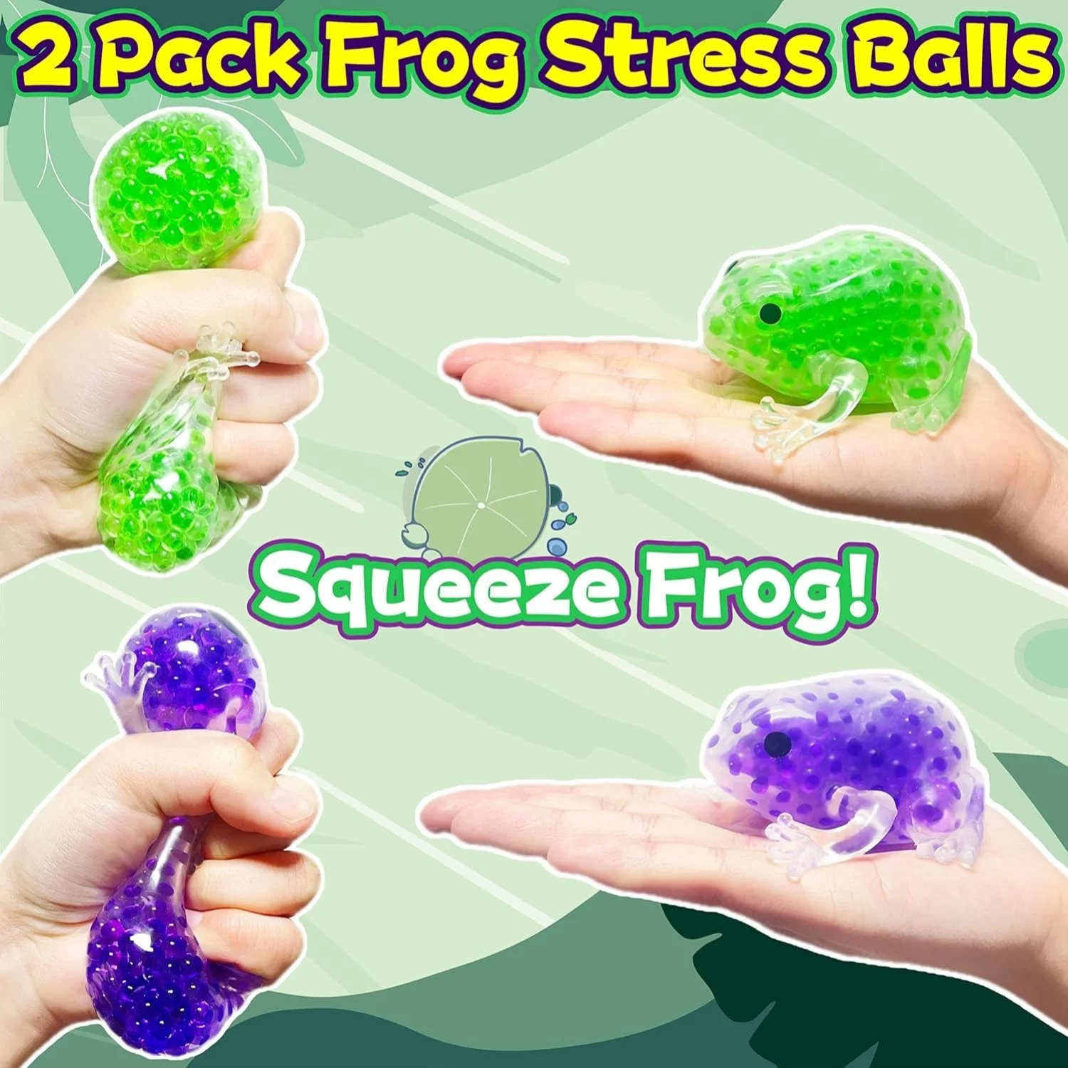 Stretchy Frog Stress Relief Balls Squishy Animal Dough Ball for Kids Adults Sensory Squeeze Ball Party Favors Classroom Prizes