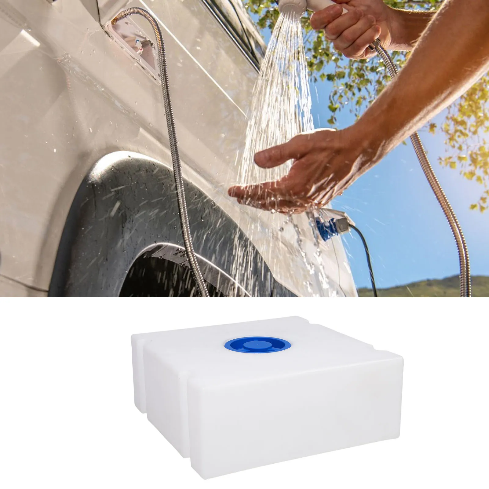 

12-галлонный квадратный резервуар для пресной воды для автодомов, из пищевого LLDPE, герметичный, для прицепов, лодок, яхт, -40 ° от C до 80 ° С