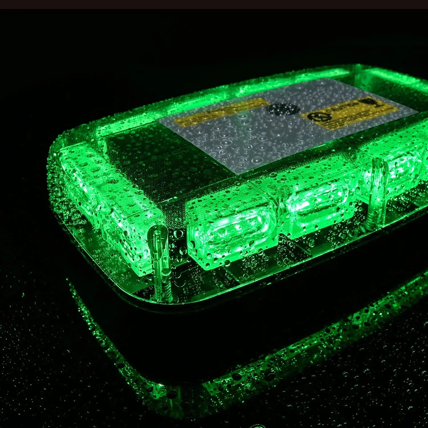 GREEN 12in Roof Top Strobe Lights 48LED Emergency Safety Warning LED Flashing Light Bar Magnetic Mount 12V 24V Cars Trucks