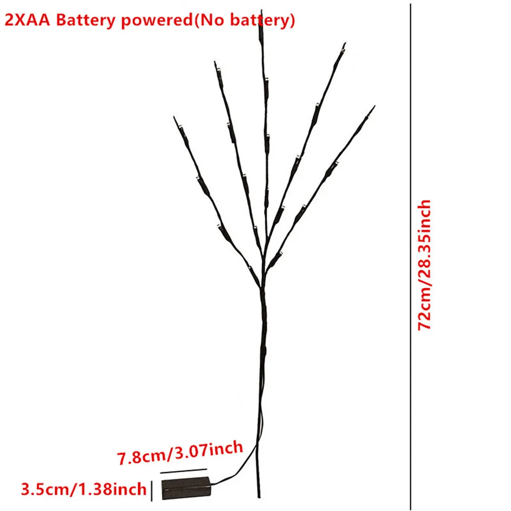 أضواء فرع غصين لتزيين المنزل ، أضواء فرع شجرة ، تعمل بالبطارية ، زهرية داخلية ، عطلة ، مهرجان ، عيد الميلاد ، 1 ، 20 ليد #6